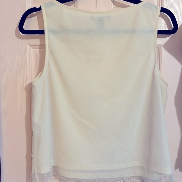 Forever 21 Cream Beaded, Sequin, Pearl Tank Top Blouse! Size small. Night out - Picture 3 of 3
